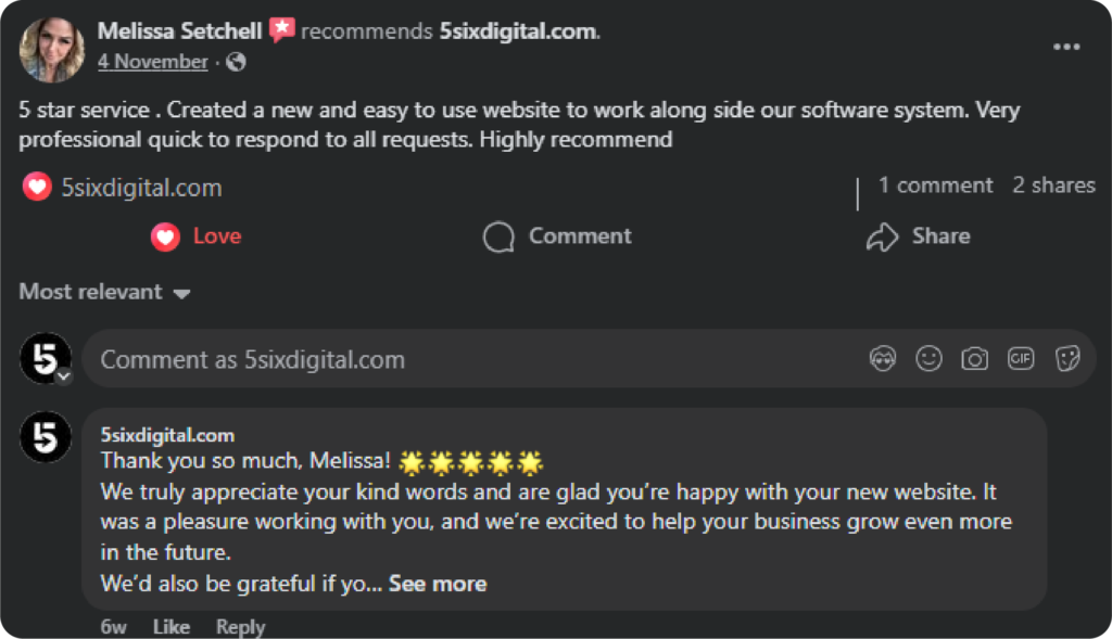 5sixDigital Customer feedbacks