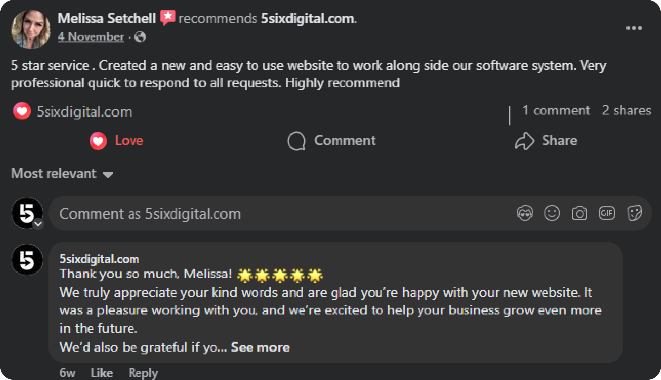 5sixDigital Customer feedbacks