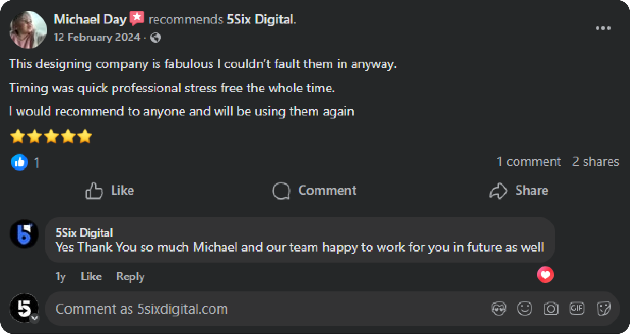 5sixDigital Customer feedback4