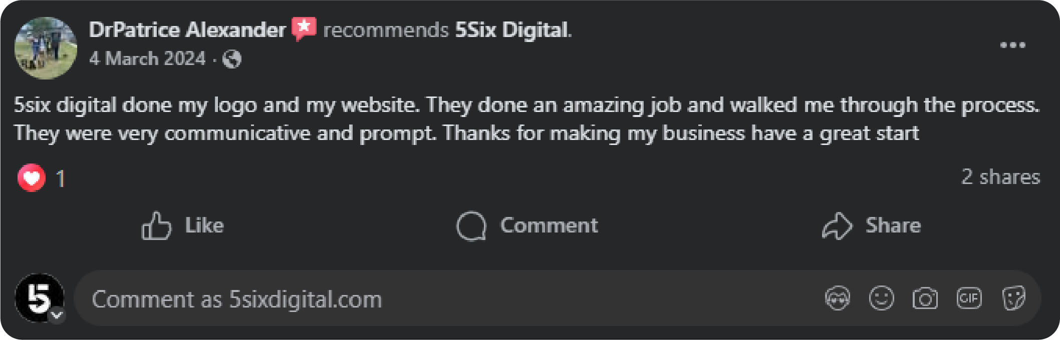 5sixDigital Customer feedback6