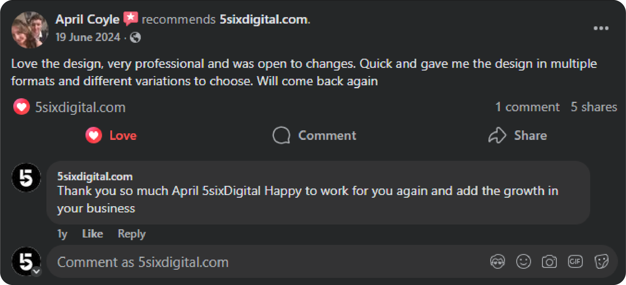 5sixDigital Customer feedback7