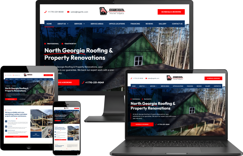 Professional roofing business website designed by 5sixDigital