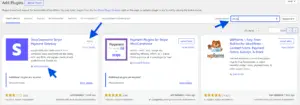 WordPress dashboard showing WooCommerce plugin installed and active